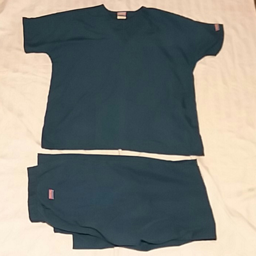Cherokee Scrub Set (Jacket, Top, Pants) Caribbean Blue